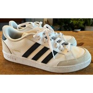 Adidas Grand Court Men's 10.5 White Black Leather Sneakers FW3277